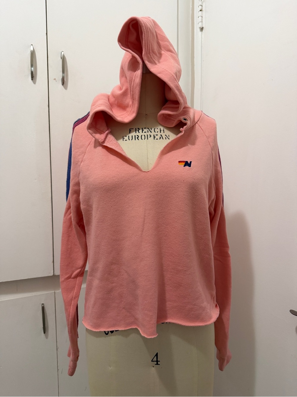 Aviator Nation Raw Edge Cropped Hoodie